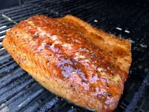 Chipotle Glazed Smoked Salmon on MAK 2 Star Pellet Grill
