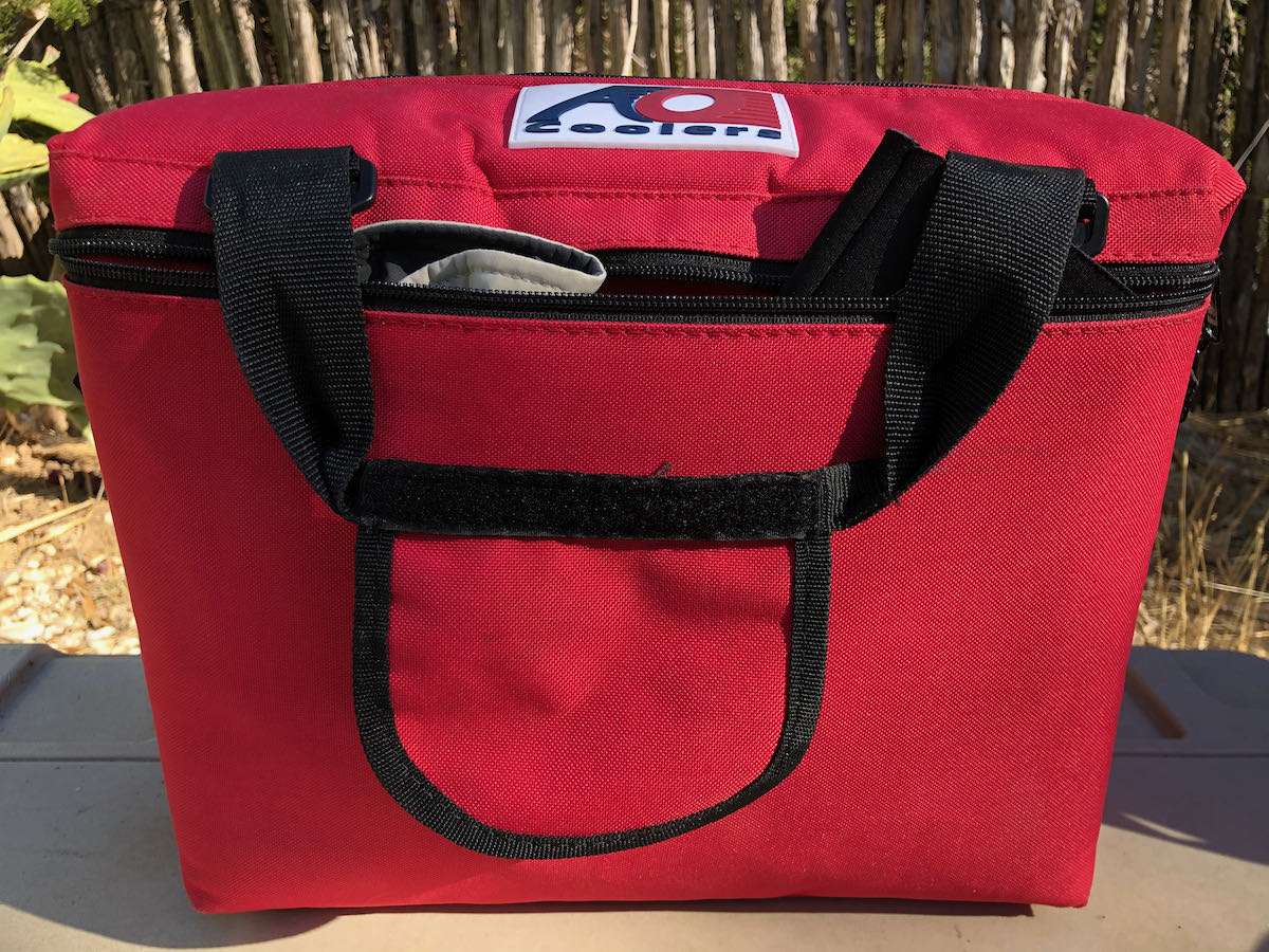 Red canvas AO 12 Pack Cooler