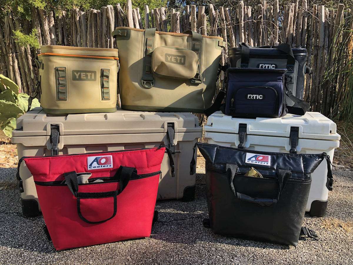 YETI, RTIC, Ice Hole, and AO Coolers