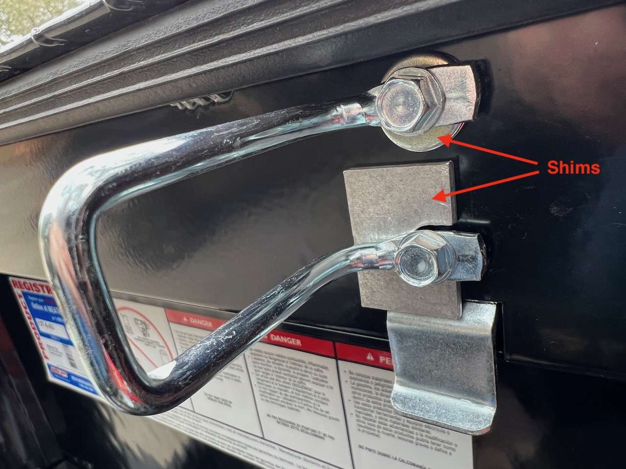 Drivers side latch on Weather Guard tool box.