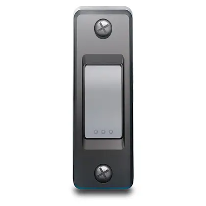 LiftMaster Chamberlain doorbell wall button. The single button is for opening and closing the garage door.