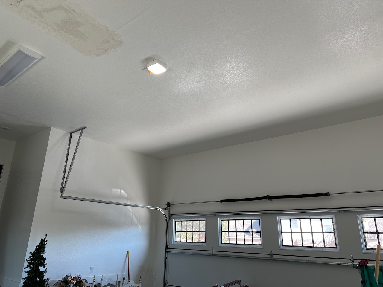 LED light mounted on ceiling.