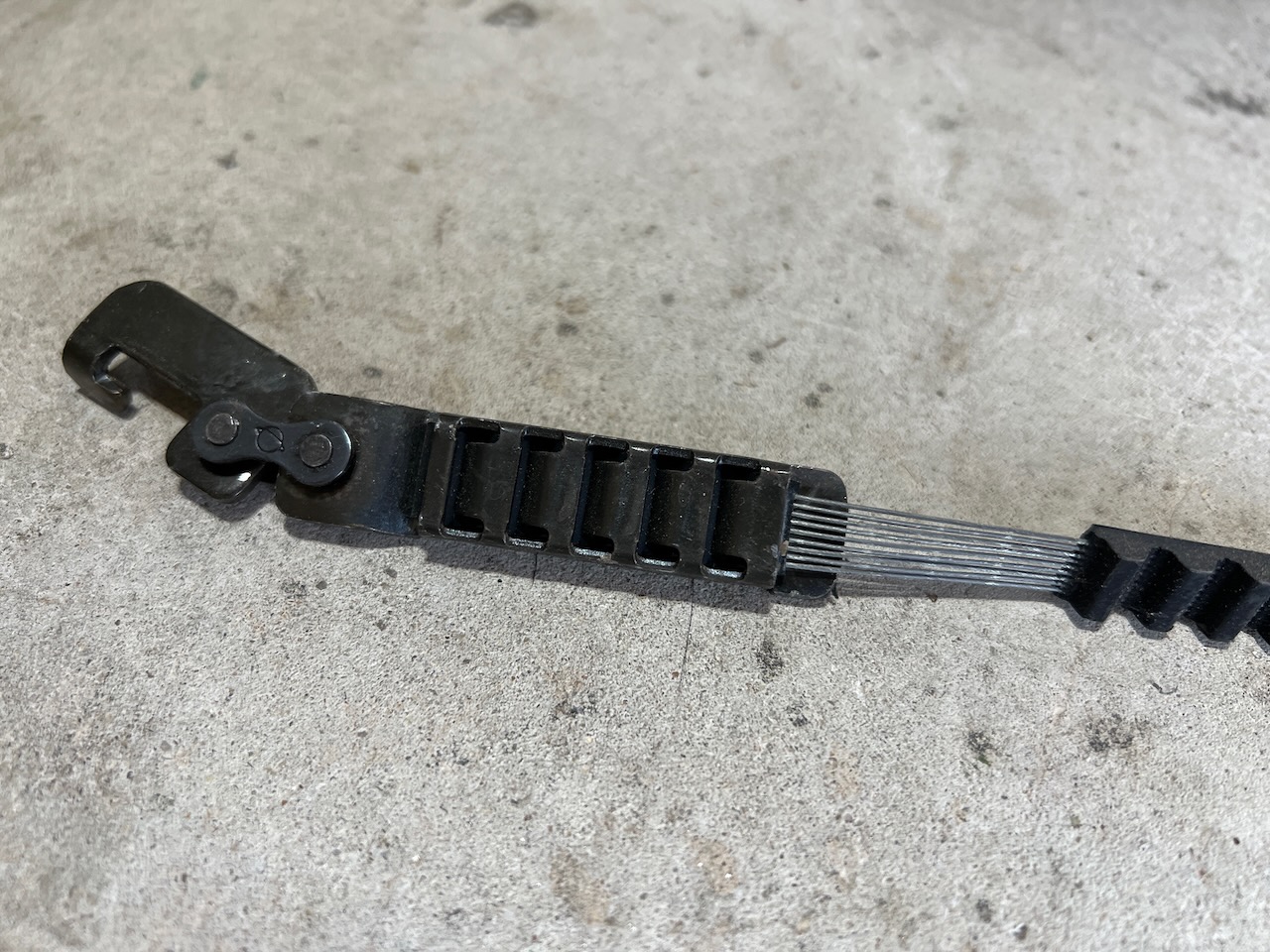 Rubber cogs stripped off drive belt.