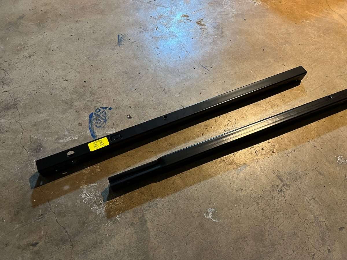 Multi-piece drive rail found on Chamberlain garage door openers.