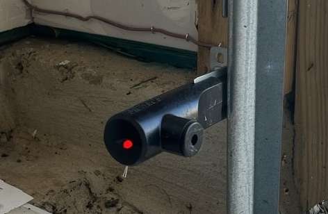 Newer style receiving safety sensor on Genie and Overhead Door garage door openers.